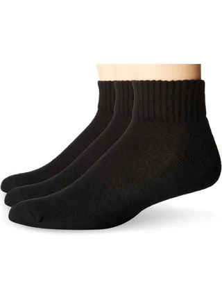 No nonsense Women's Cotton Basic Cuff Sock 3 Pair Pack, One Size 