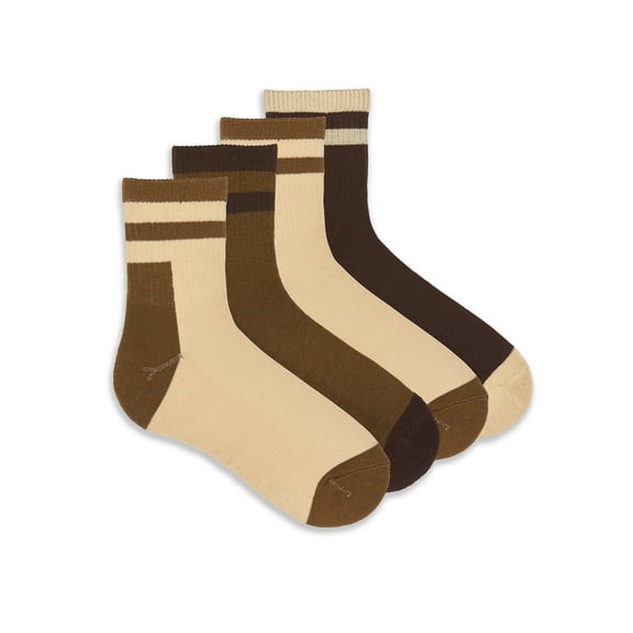 No Nonsense Outdoor Women's Colorblock Mini Crew Sock, 4 Pack