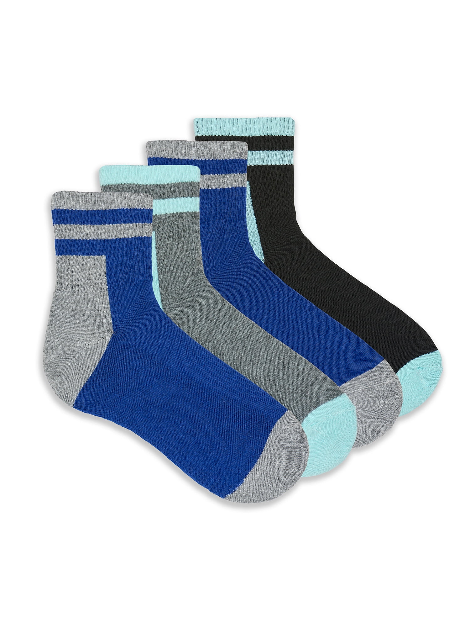 No Nonsense Outdoor Women's Colorblock Mini Crew Sock, 4 Pack