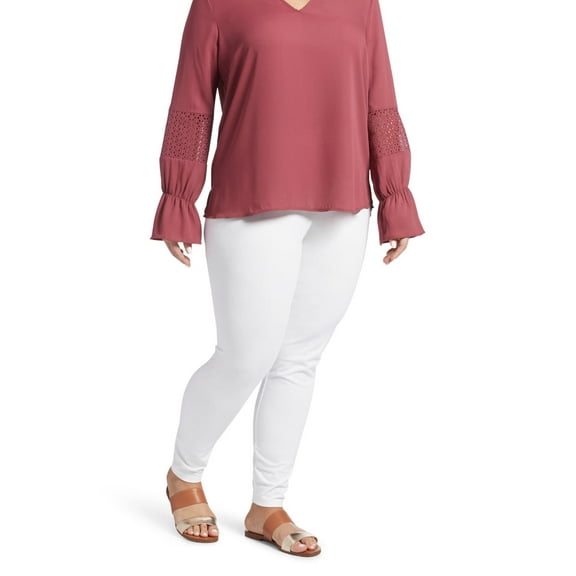 No nonsense Women's Cotton Legging, White, 1X