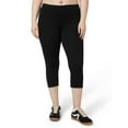 thumbnail image 1 of No nonsense Women's Cotton Capri, Black, Small, 1 of 5