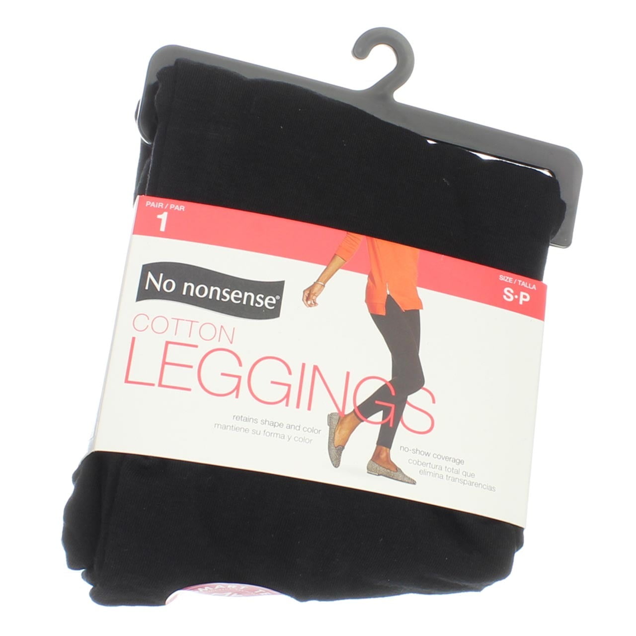 No Nonsense Women's Cotton Legging, Black, Large