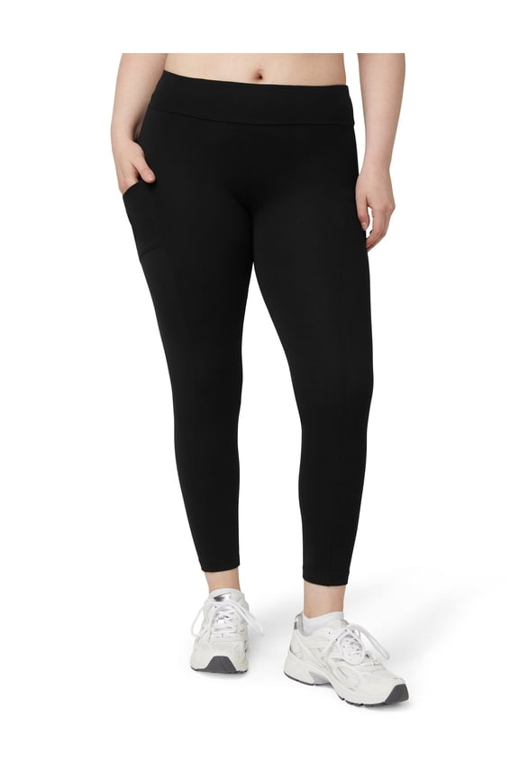Women's Cotton Legging with Tech Pocket, Black, Small
