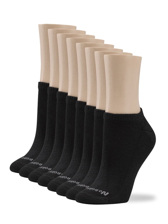 Women's Cushioned No Show Socks 8 Pair Pack, Black, One Size