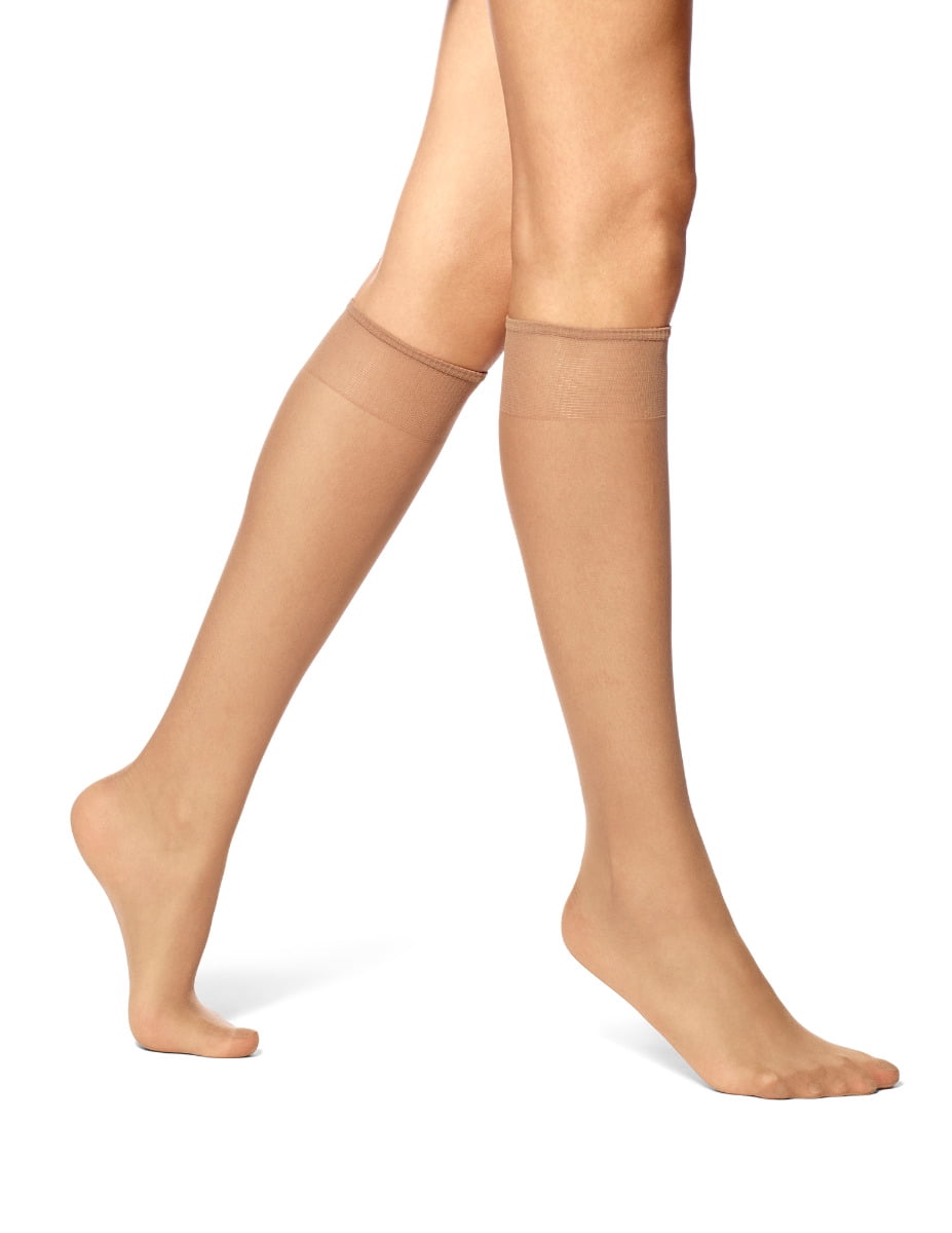 No Nonsense Women's Knee Highs With Reinforced Toe Value Pack Tan One
