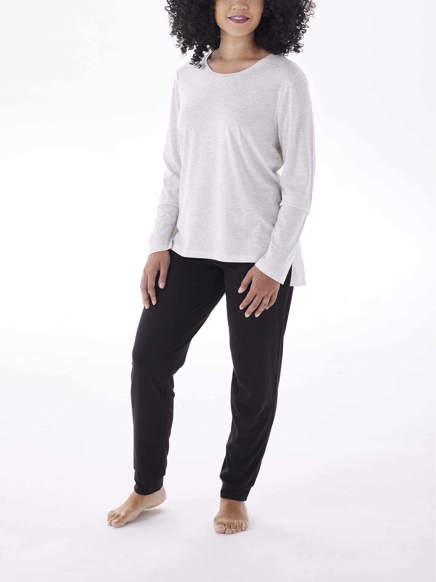 No Nonsense Women's XL Long Sleeve/Crew Neck/BCI Cotton/Super Soft Pajama Sleep Tee