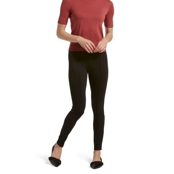 No Nonsense Women's Ponte Knit Pintuck Legging, Black, M