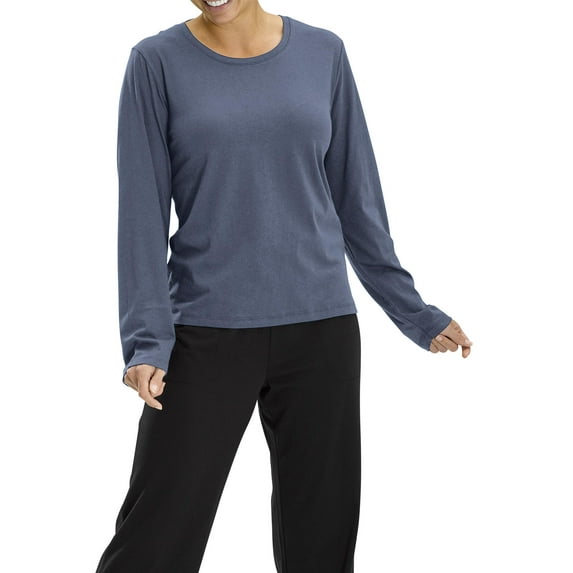 No nonsense Serene Sleep Long Sleeve Tee, Women's, Supremely Soft, Pajamas, Vintage Indigo