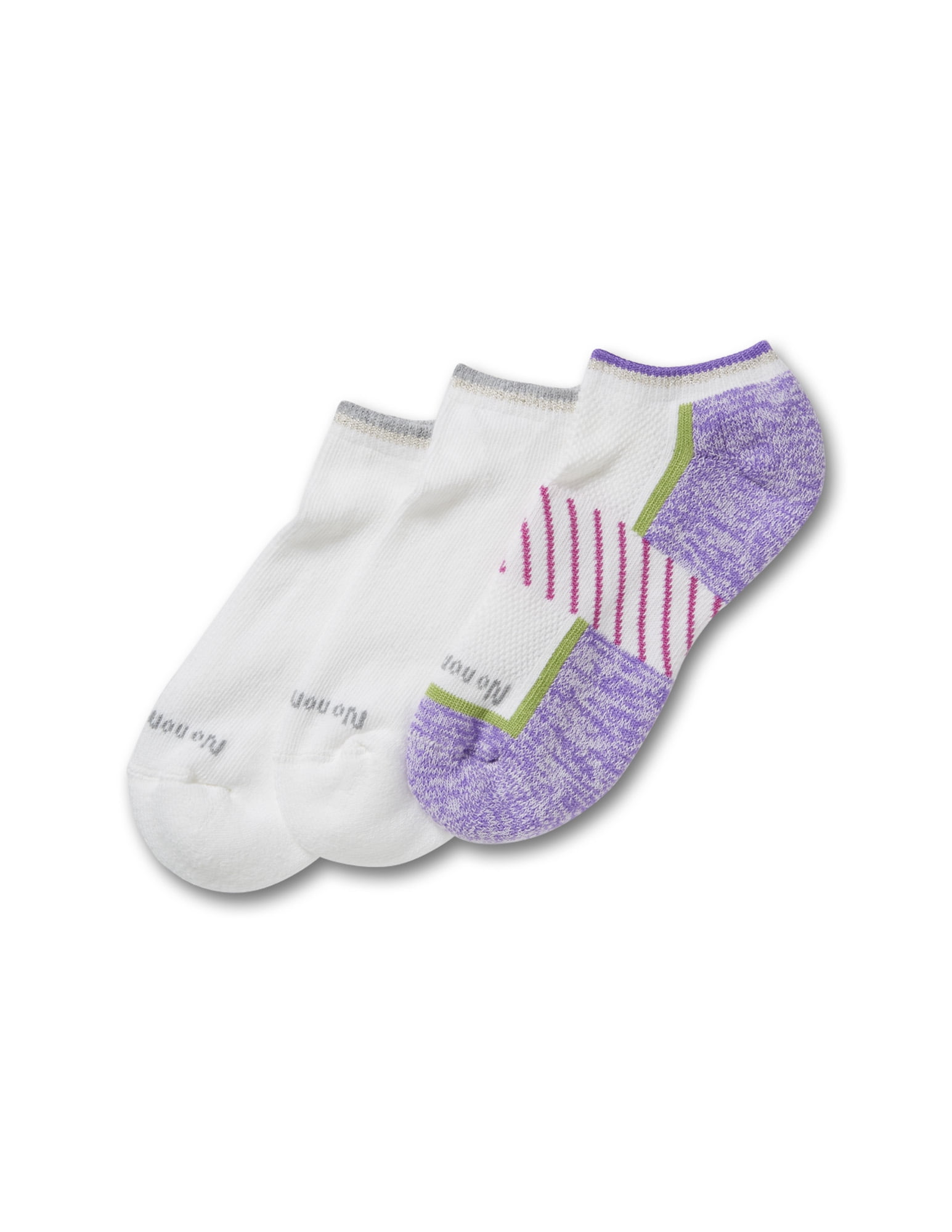 No Nonsense Women's Soft & Breathable Cushioned No Show Socks 3 Pair Pack  Deep Lavender One Size