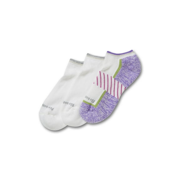 No Nonsense Women's Soft & Breathable Cushioned No Show Socks 3 Pair Pack Deep Lavender One Size