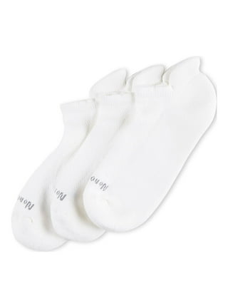 No nonsense Women's Ahh said the foot Sport No Show Sock 3 Pair Pack Pique  Welt White One Size 