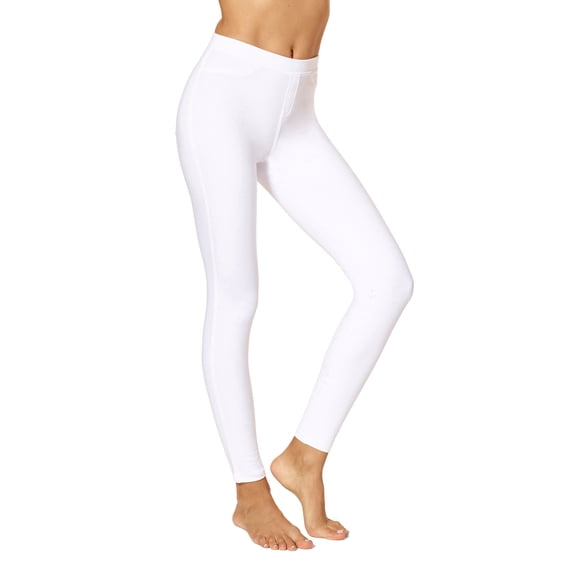 No Nonsense Women's Stretch Denim Leggings, White, Medium