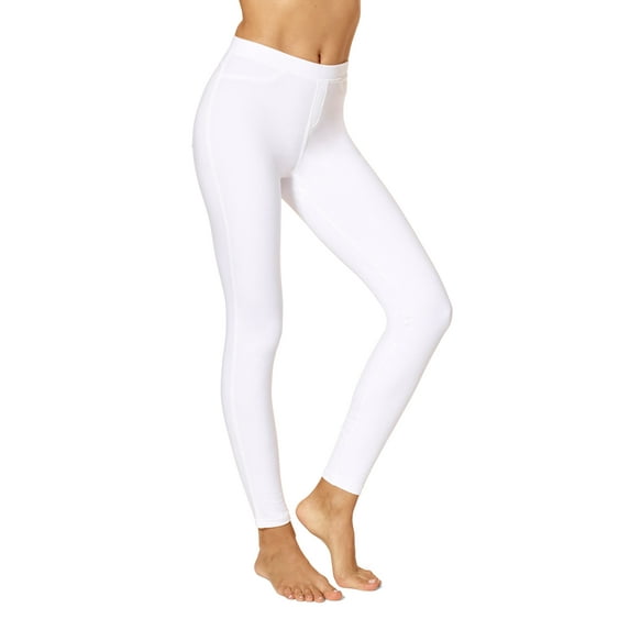 No Nonsense Women's Stretch Denim Leggings, White, Medium