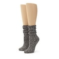 thumbnail image 1 of No nonsense Women's Super Soft Marl Slub Crew Sock 2 Pair Pack, Black Marl, One Size, 1 of 3