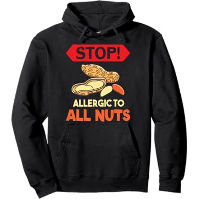 No Nuts Kids Food Warning Stop Allergic To All Nuts Pullover Hoodie