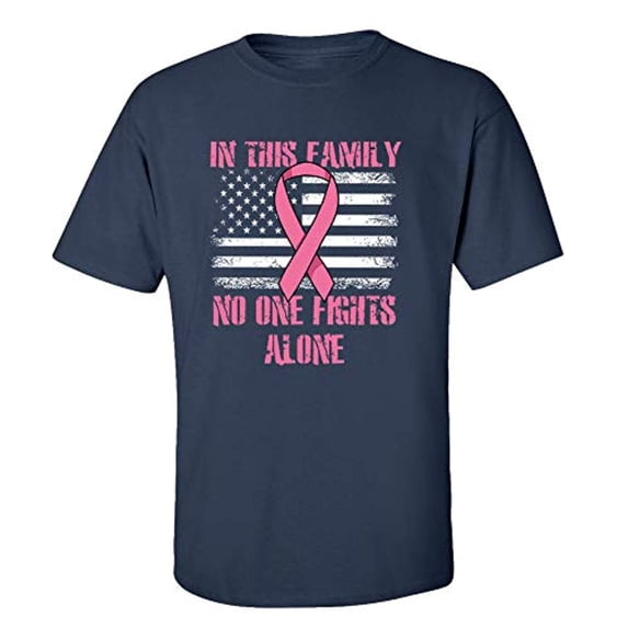 No One Fights Alone Adult Unisex Short Sleeve T-Shirt-Navy-6XL