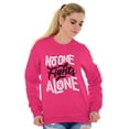 thumbnail image 1 of No One Fights Alone Breast Cancer Women Plus Size Crewneck Sweatshirt Brisco Brands 3X, 1 of 5
