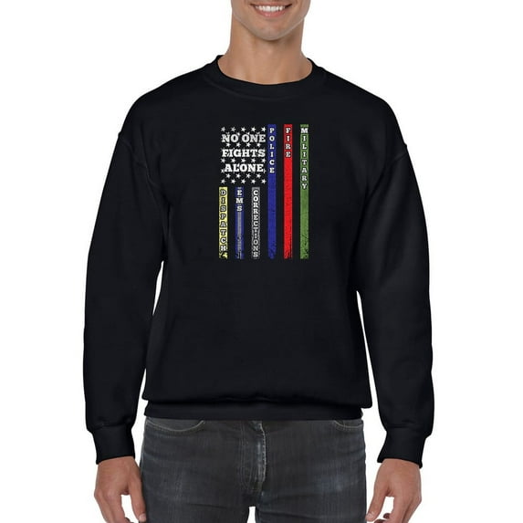 No One Fights Alone Design Sweatshirt Men -GoatDeals Designs, Male 5X-Large