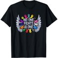 thumbnail image 1 of No One Fights Alone Multicolor Ribbon For Cancer Awareness T-Shirt, 1 of 3