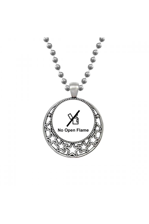 No Open Flame Black Symbol Pattern Necklaces Pendant Retro Moon Stars Jewelry