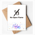 thumbnail image 1 of No Open Flame Black Symbol Pattern Welcome Back Greeting Cards Envelopes Blank, 1 of 4
