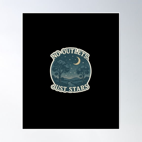 No Outlets Just Stars – Off Grid Night Sky Design Poster Wall Art, Modern Wall Decor, 8x12 UNFRAMED
