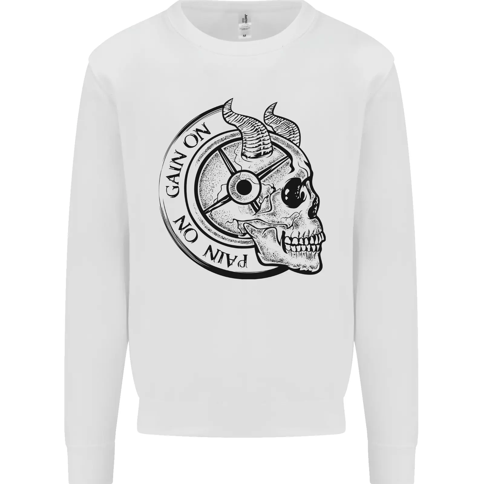 No Pain No Gain Devil Skull Gym Training Mens Sweatshirt Jumper