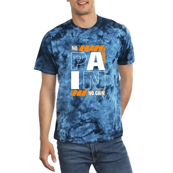 No Pain No Gain Quote Tie Dye Crystal Men -Image by Shutterstock, Male XX-Large