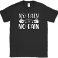 thumbnail image 1 of No Pain No Gain T-Shirt Funny Gym Fitness Lifting Workout Text Tee - Black, S, 1 of 1