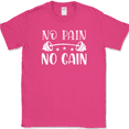 thumbnail image 1 of No Pain No Gain T-Shirt Funny Gym Fitness Lifting Workout Text Tee - Pink, L, 1 of 1