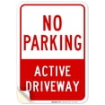 thumbnail image 1 of No Parking Active Driveway Sign, 10x7 Vinyl Sticker, 1 of 9