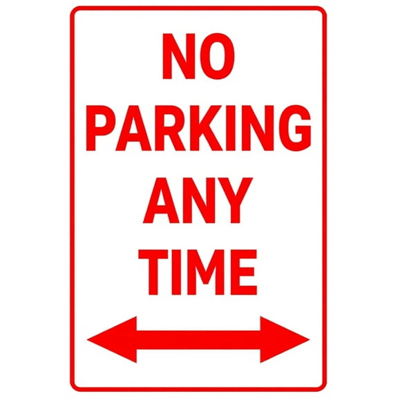 No Parking Any Time Vintage Aluminum Sign - 8"x12" Poster, UV Resistant Waterproof Metal Warning Sign, House Business Signage