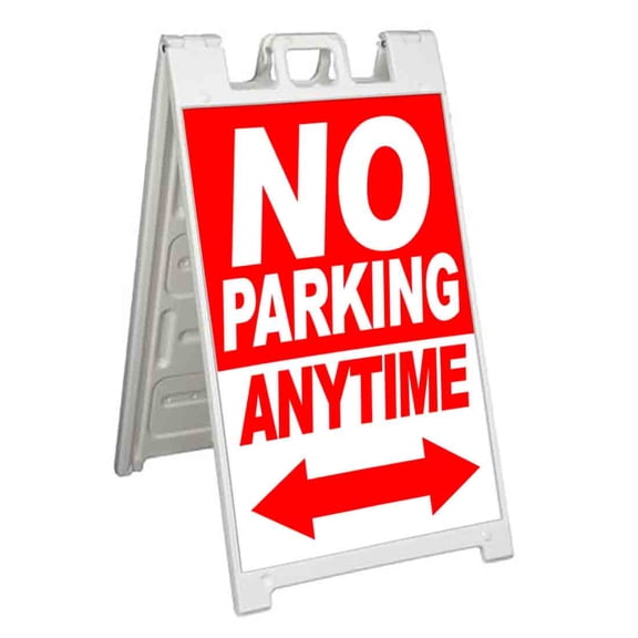 No Parking Anytime (24" X 36") Standard A-Frame Signicade, Includes Decal Applied To Stand