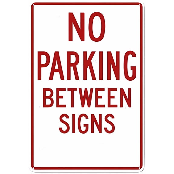 No Parking Between Signs - 8"x12" Aluminum Metal Sign, Fade Resistant, Property Parking Restriction Sign, Home Business Alert