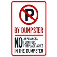 thumbnail image 1 of No Parking By Dumpster No Appliances Furniture Sign - 8"x12", Prohibition Metal Decor for Business, Home Walls, 1 of 6