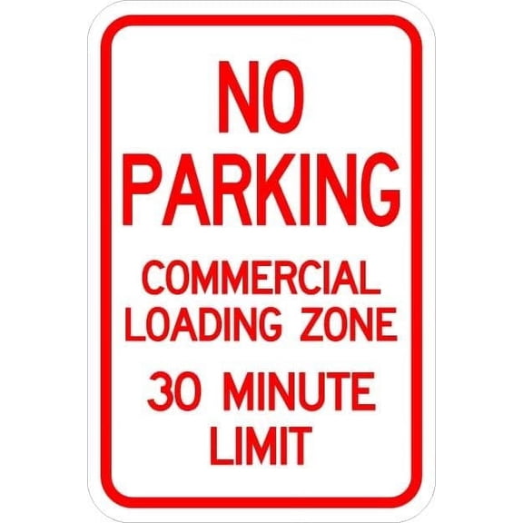 No Parking-Commercial Loading Zone Sign Parking Signs Metal - Caution Safety Warning Security Signs Indoor & Outdoor Size: 8 x 12 inch