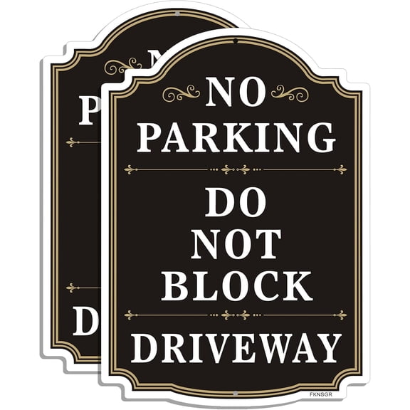 No Parking, Do Not Block Driveway Sign 2 Pack, 10 x 14 inches Rust Free Aluminum Driveway Sign, UV Protected, Fade Resistant