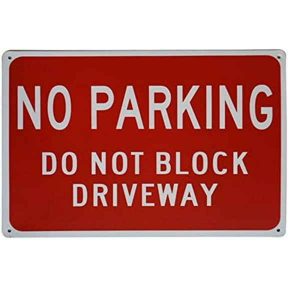 No Parking Do Not Block Driveway Tin Sign Private Drive Signs Driveways Property Metal Blocks Trespassing Hidden Vitange Decor 8X12 Inch