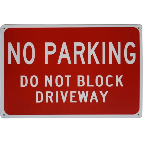 No Parking Do Not Block Driveway Tin Sign Private Drive Signs Driveways Property Metal Blocks Trespassing Hidden Vitange Decor 8X12 Inch