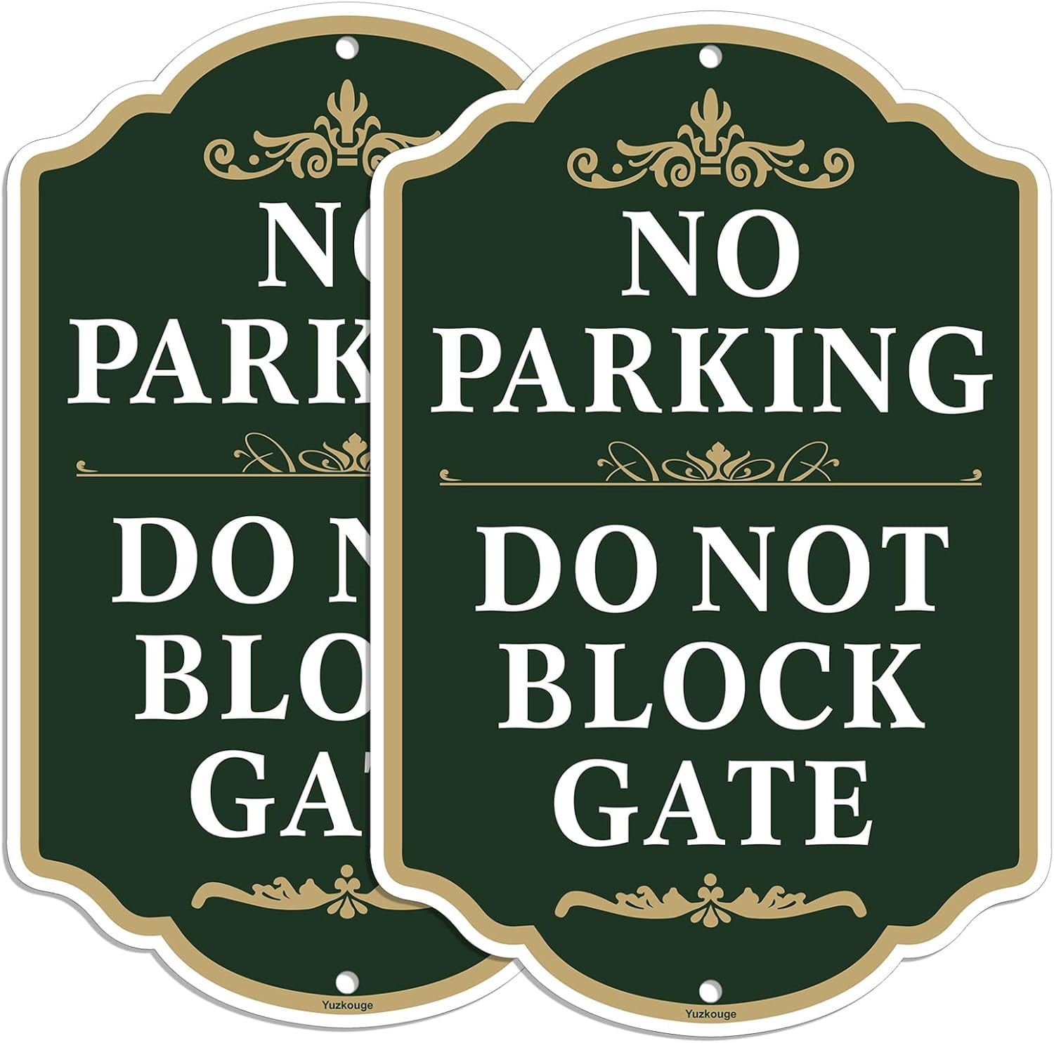 No Parking Do Not Block Gate Sign - 2 Pack, 12” x 18” Rust Free ...