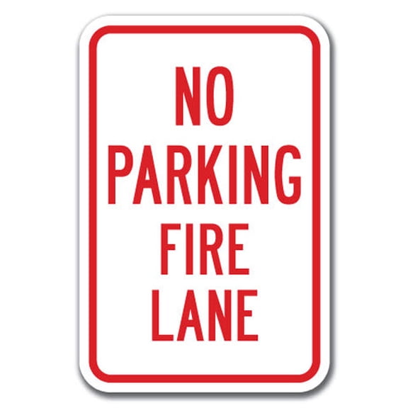 No Parking Fire Lane Sign 12" x 18" Heavy Gauge Aluminum Signs