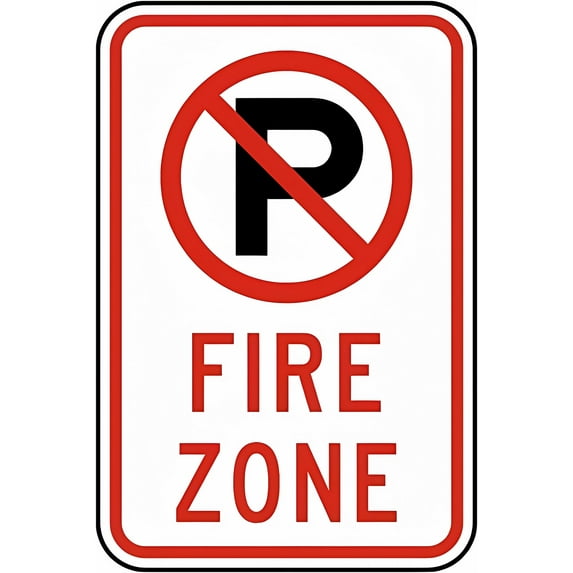 No Parking Fire Zone Tin Sign - 8"x12" Vintage Metal Warning Sign, Fire Zone Decor for Home Farm Bar Coffee Shop Club Wall Outdoor