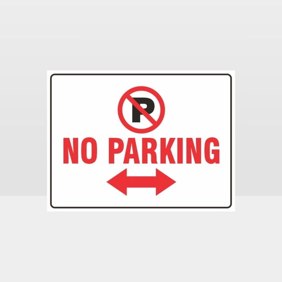 No Parking Left And Right Arrow Sign - Traffic Metal Tin Sign Alternative 12x8 Inch