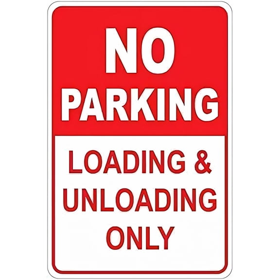 No Parking Loading & Unloading Zone Only - 8"x12" Metal Poster, Loading Zone Decor for Home Bar Kitchen Coffee Man Cave Garage Wall