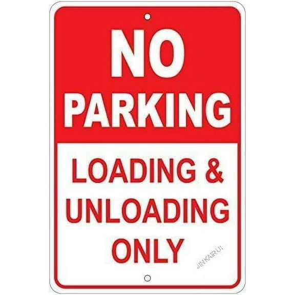 No Parking Loading & Unloading Zone Only Metal Sign 12"x8"Outdoor & Indoor Sign (2 Pack)