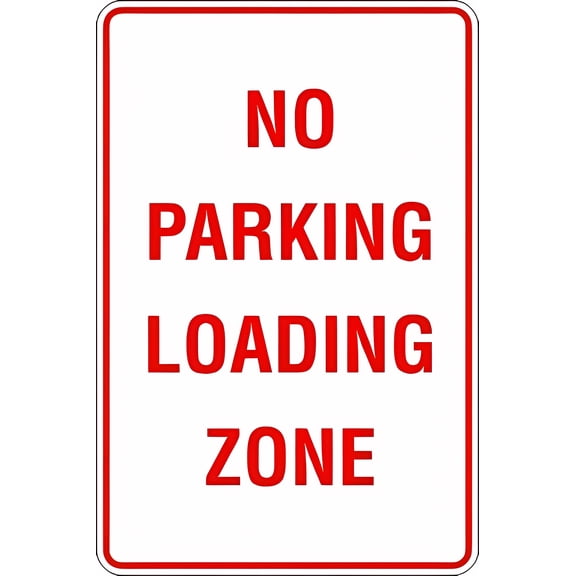 No Parking Loading Zone Metal Tin Sign - 8"x12", Decor for Loading Zones, Home, Business