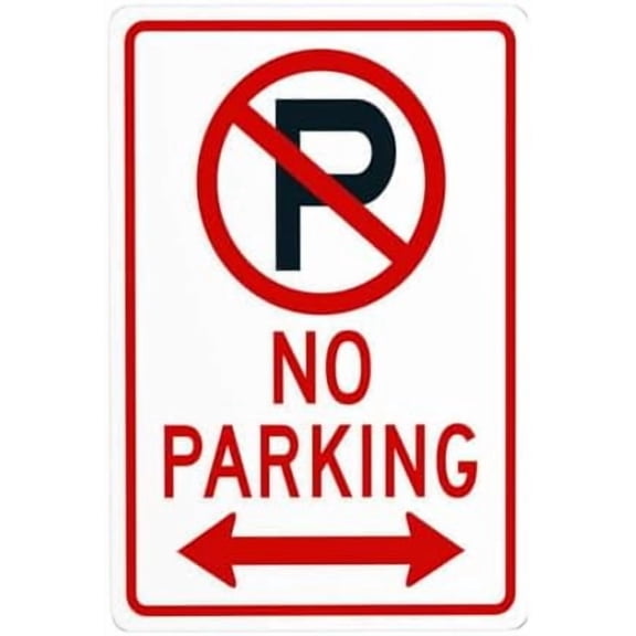 No Parking Metal Warning Signs, Cautions Security Tin Sign, Safety Posted Signs for Street Business Wall Decor 8 x 12 Inch
