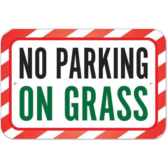 No Parking On Grass Sign