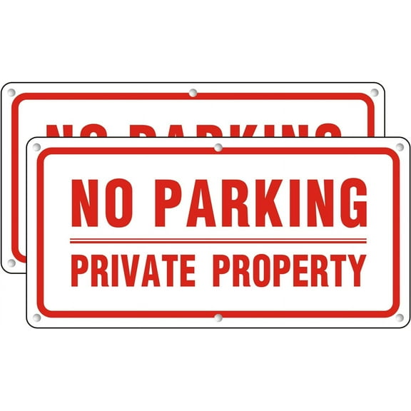 No Parking Sign, 10 x 14 Inches Violators Will Be Towed Signs, Reflective Aluminum Weather Resistant and Rust Free Warning Sign (2 PACK)