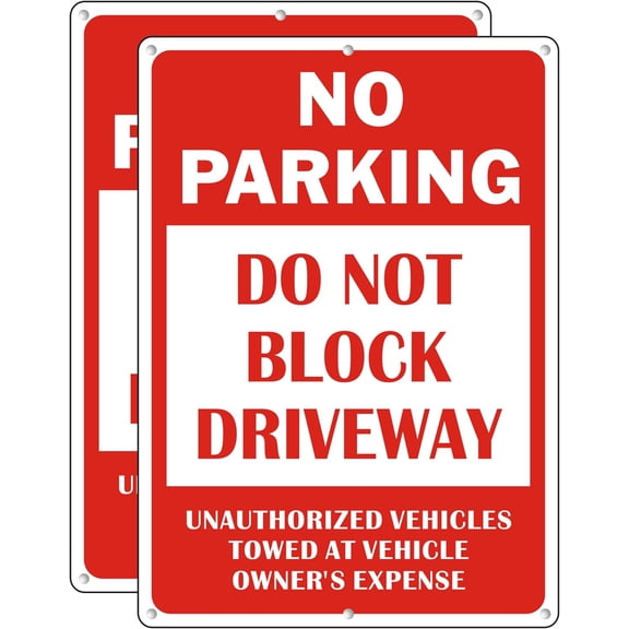 No Parking Sign, 10 x 14 Inches Violators Will Be Towed Signs, Reflective Aluminum Weather Resistant and Rust Free Warning Sign ()
